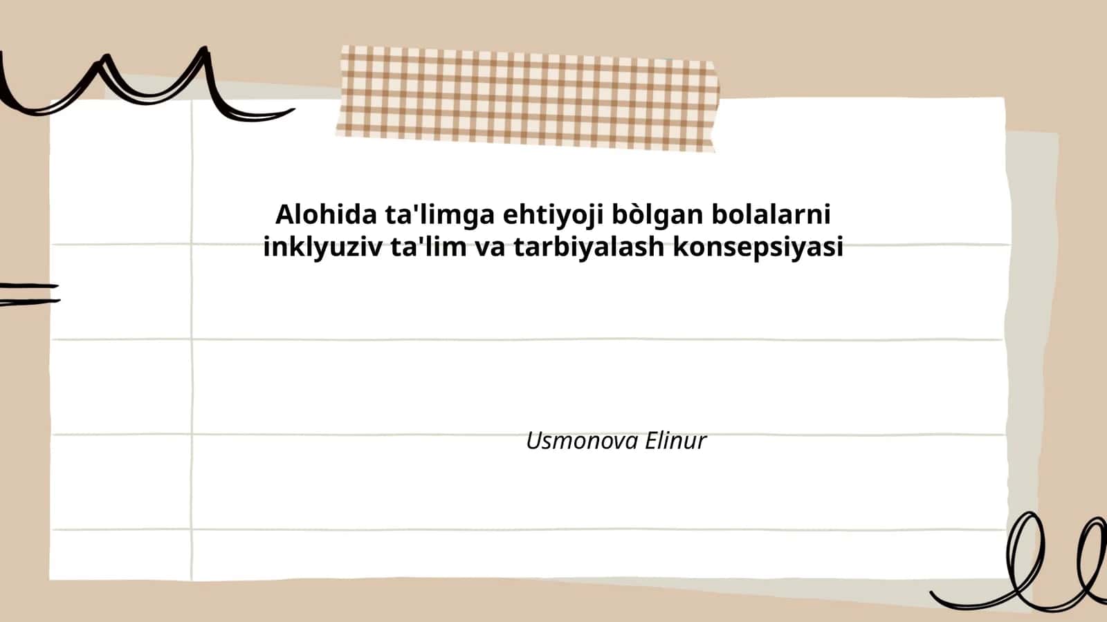 Alohida ta'limga ehtiyoji bòlgan bolalarni inklyuziv ta'lim va tarbiyalash konsepsiyasi 1