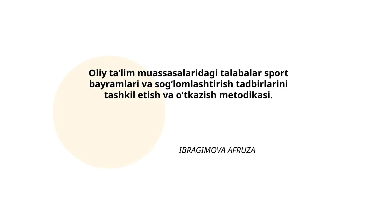 Talabalar sport bayramlari va sog‘lomlashtirish tadbirlarini tashkil etish va о‘tkazish metodikasi 1