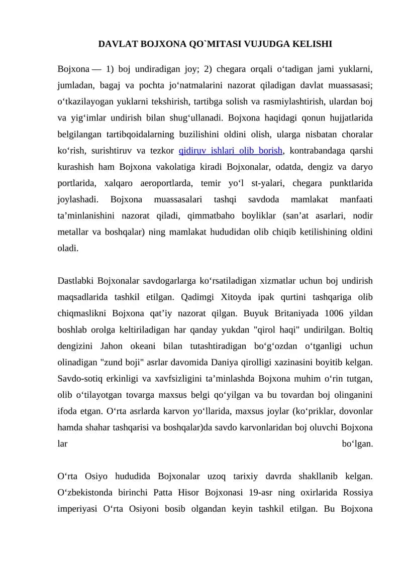 DAVLAT BOJXONA QO`MITASI VUJUDGA KELISHI 1