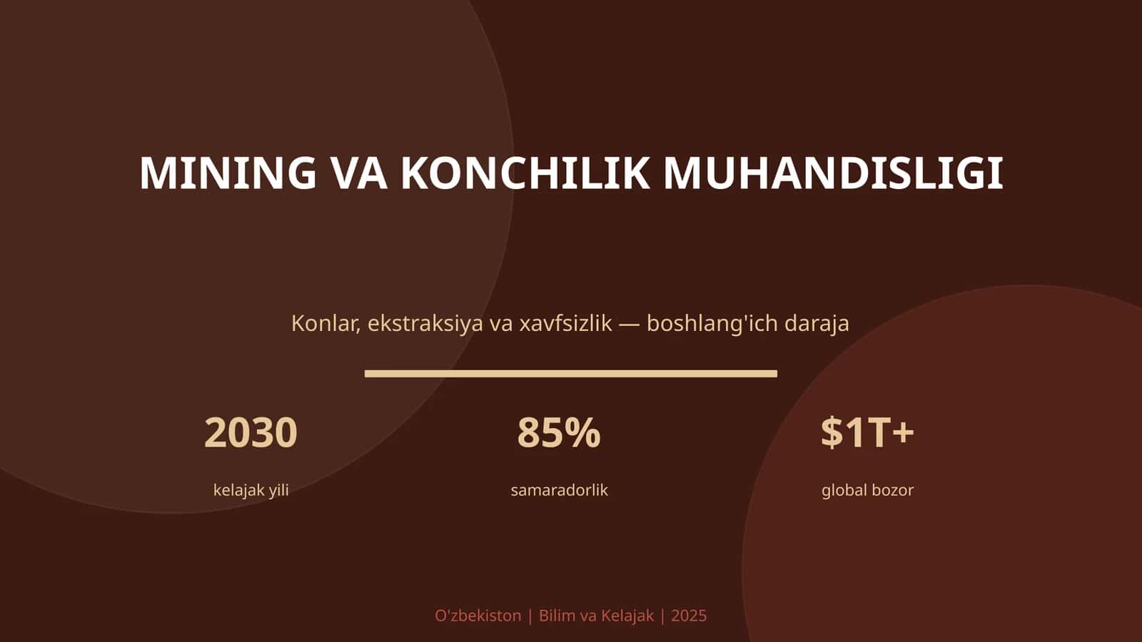 MINING VA KONCHILIK MUHANDISLIGI 1