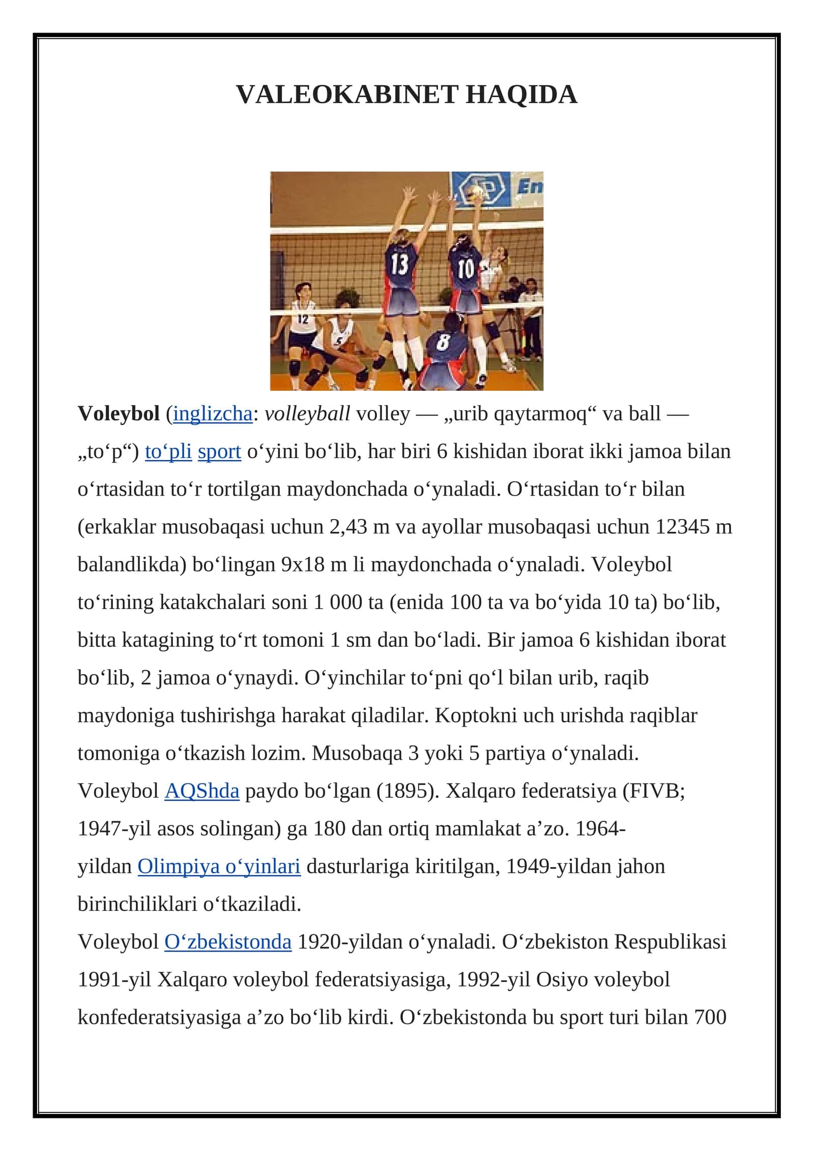 VALEOKABINET HAQIDA 1