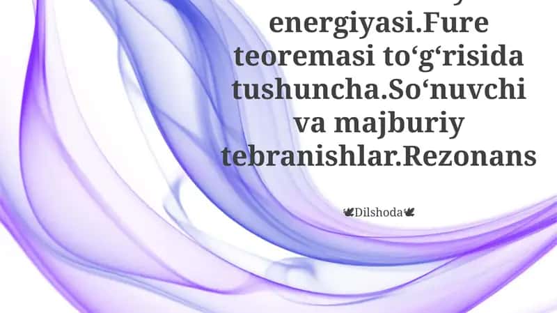 Garmonik tebranish energiyasi 1