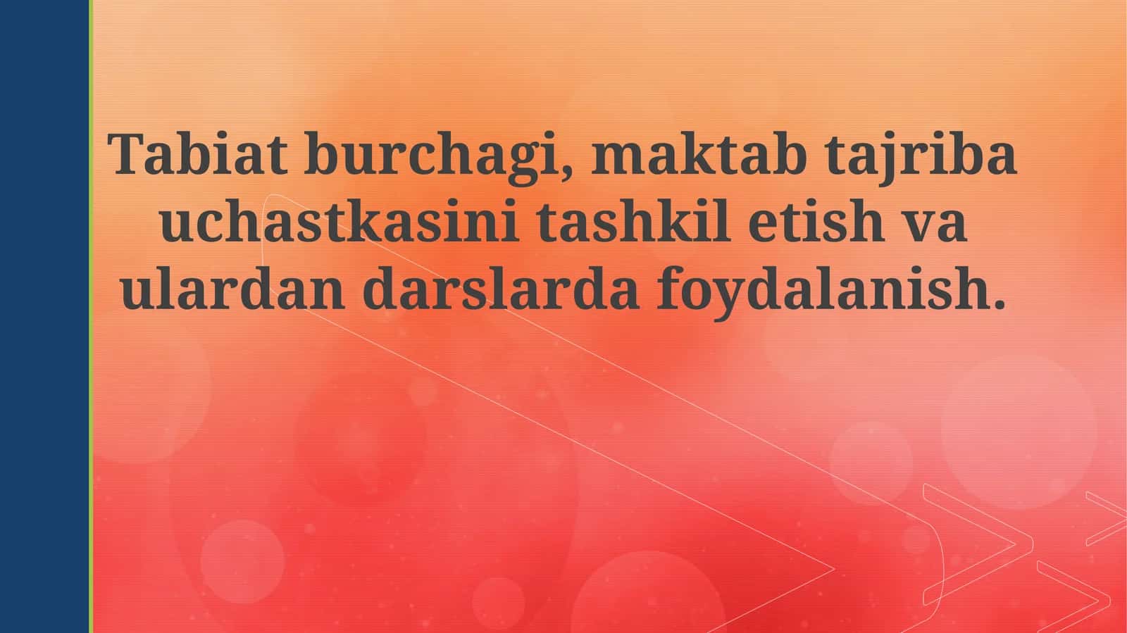 Tabiatburchagi, maktabtajribauchastkasinitashkiletishvaulardandarslardafoydalanish 1