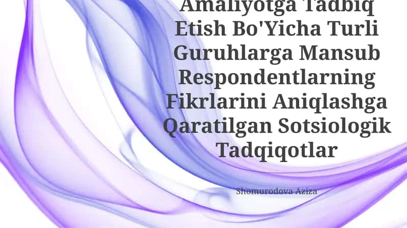 Inklyuziv Ta’Lim G'Oyalarini Amaliyotga Tadbiq Etish Bo'Yicha Turli Guruhlarga Mansub Respondentlarning Fikrlarini Aniqlashga Qaratilgan Sotsiologik Tadqiqotlar 1