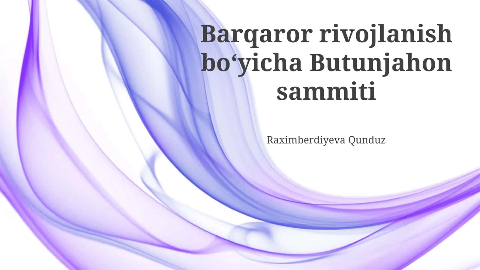 Barqaror rivojlanish boʻyicha Butunjahon sammiti 1