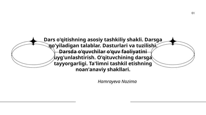 Dars o'qitishning asosiy tashkiliy shakli 1