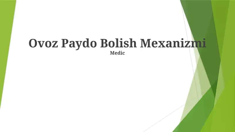 Ovoz Paydo Bolish Mexanizmi 1