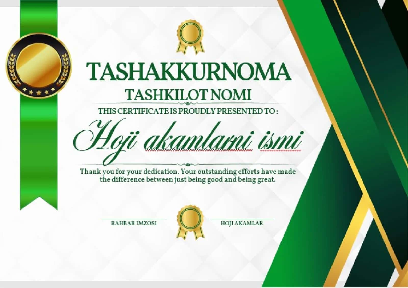 Tashakkurnoma 1