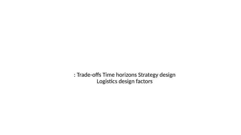 The Total Logistics Concept (TLC) 1