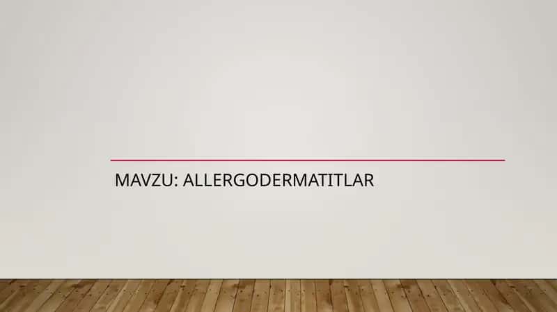 Allergodermatitlar 1