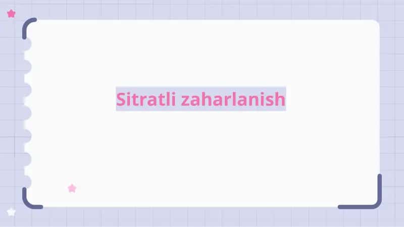 Sitratli zaharlanish 1