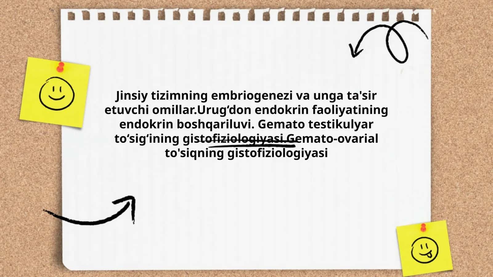 Jinsiy tizimning embriogenezi va unga ta'sir etuvchi omillar.Urug‘don endokrin faoliyatining endokrin boshqariluvi. Gemato testikulyar to‘sig‘ining gistofiziologiyasi.Gemato-ovarial to'siqning gistofiziologiyasi 1