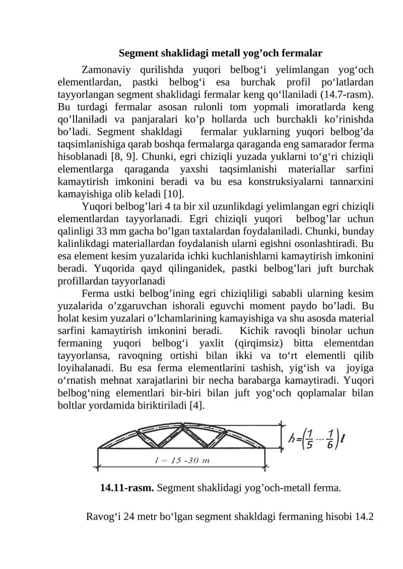 Segment shaklidagi metall yog’och fermalar 1