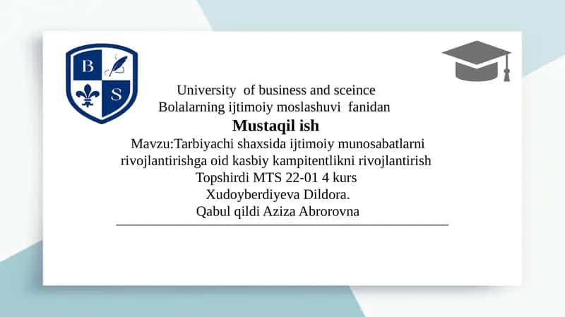 Tarbiyachi shaxsida ijtimoiy munosabatlarni rivojlantirishga oid kasbiy kampitentlikni rivojlantirish 1