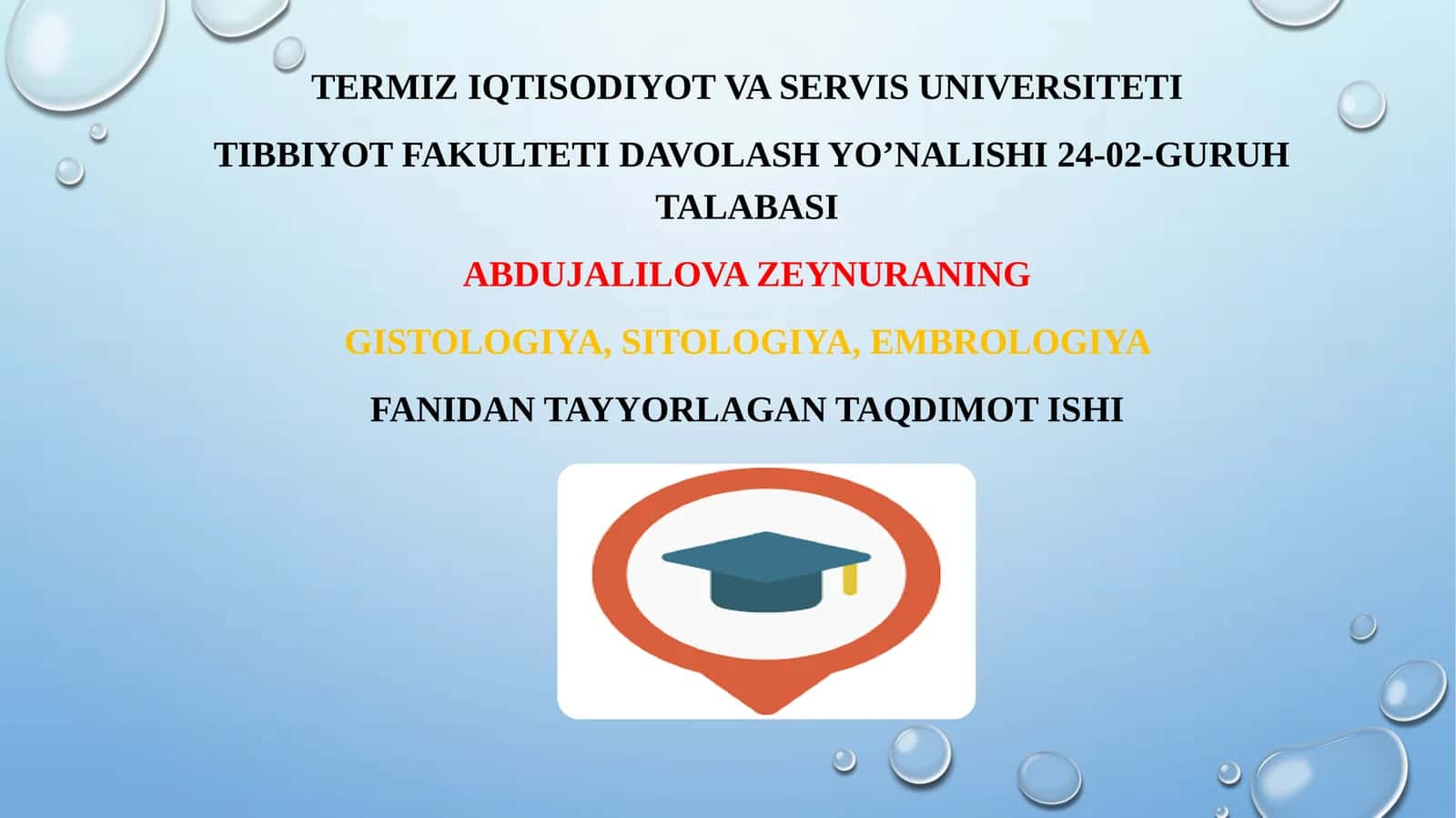 Nafas olish tizimi a’zolarining qiyosiy gistologik tavsifi 1