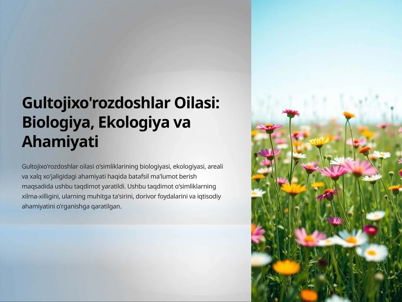 Gultojixo'rozdoshlar Oilasi: Biologiya, Ekologiya va Ahamiyati 1