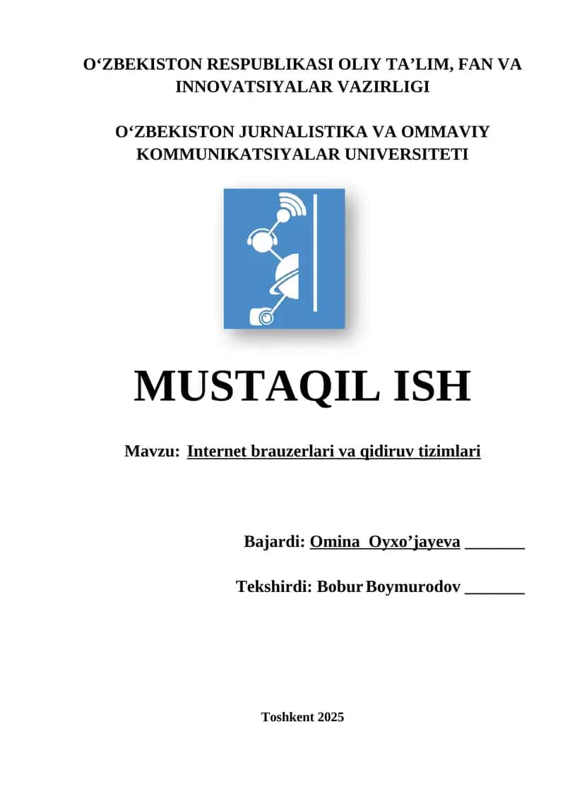 Internet brauzerlari va qidiruv tizimlari 1