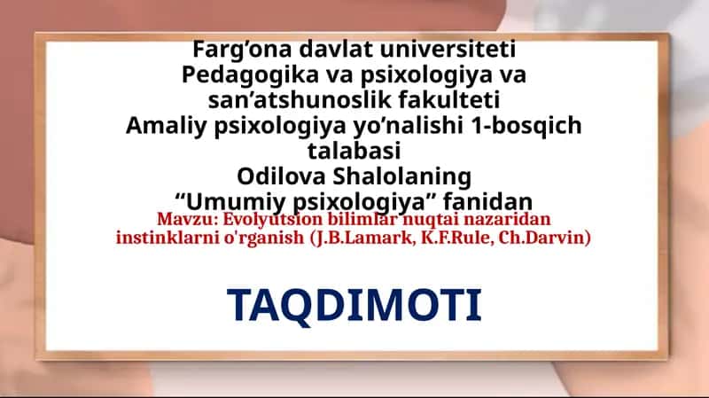 Umumiy psixologiya mustaqil ishi 1