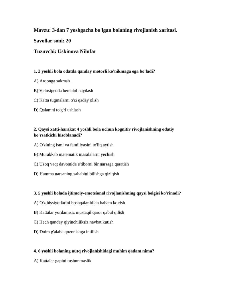 Rivojlanish xaritasi 1
