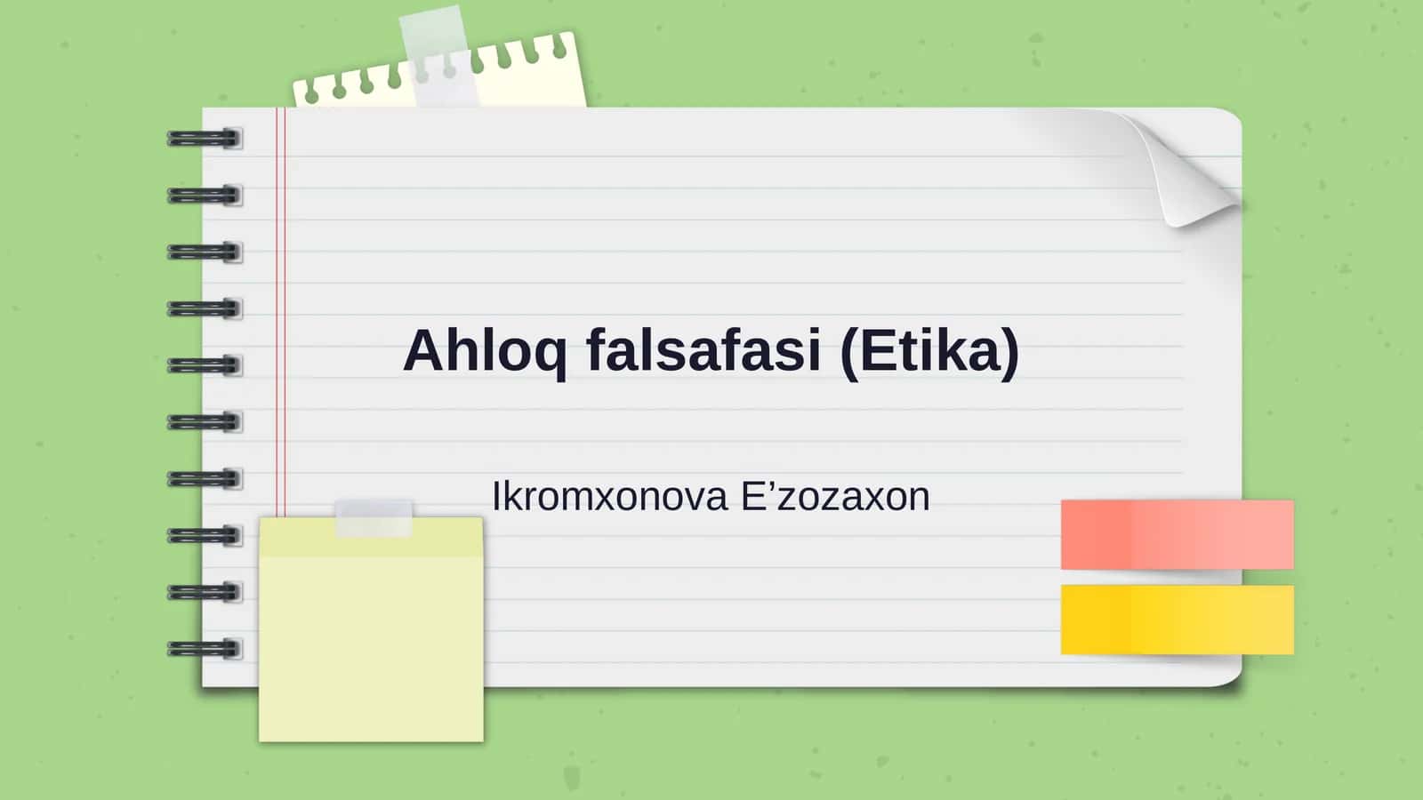 Ahloq falsafasi (Etika) 1