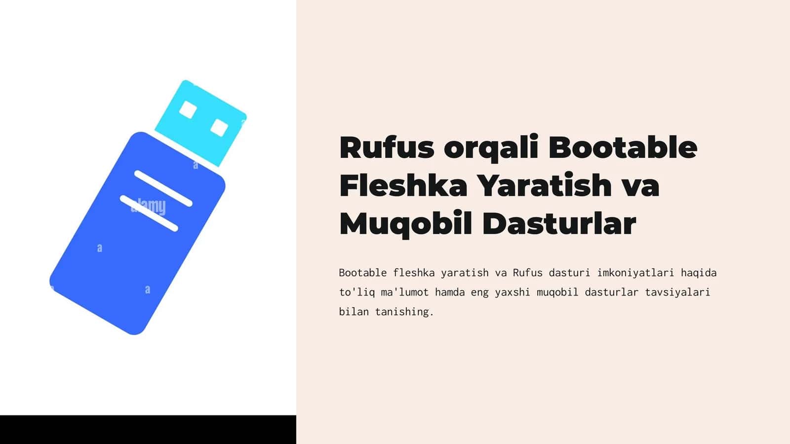 Rufus orqali Bootable Fleshka Yaratish va Muqobil Dasturlar 1