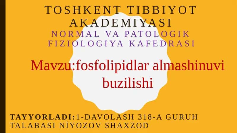fosfolipidlar almashinuvi buzilishi 1