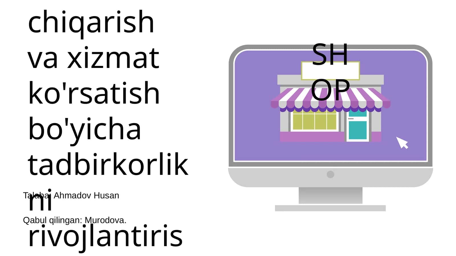 Tovar ishlab chiqarish va xizmat ko'rsatish bo'yicha tadbirkorlikni rivojlantirish 1