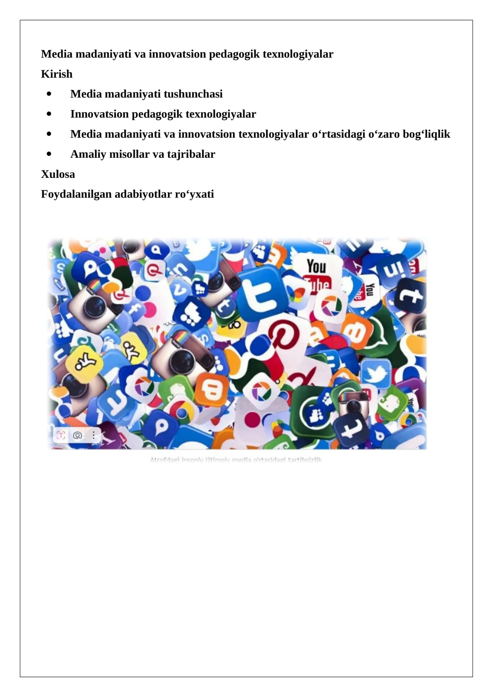 Media madaniyati va innovatsion pedagogik texnologiyalar 1