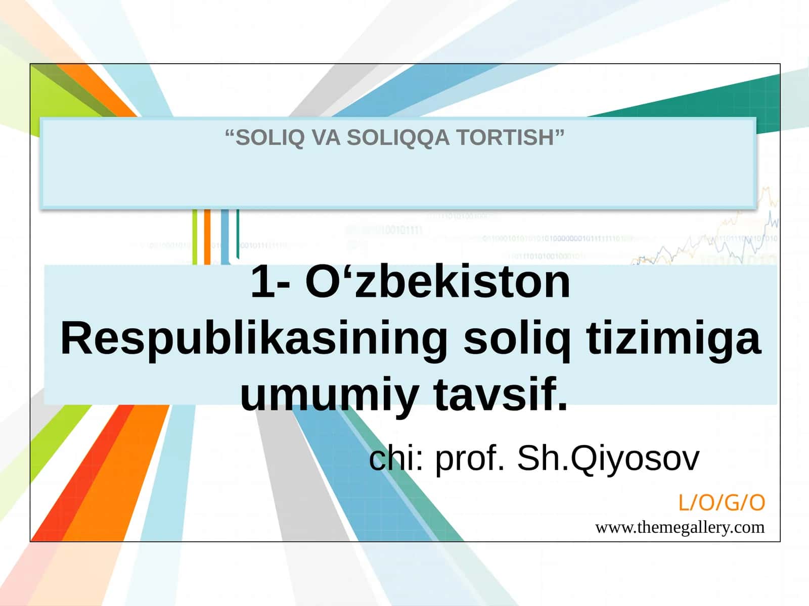 O‘zbekiston Respublikasining soliq tizimiga umumiy tavsif 1