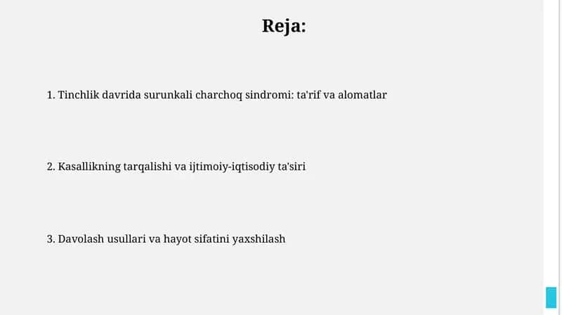 Tinchlik davrida surunkali charchoq sindromi 1