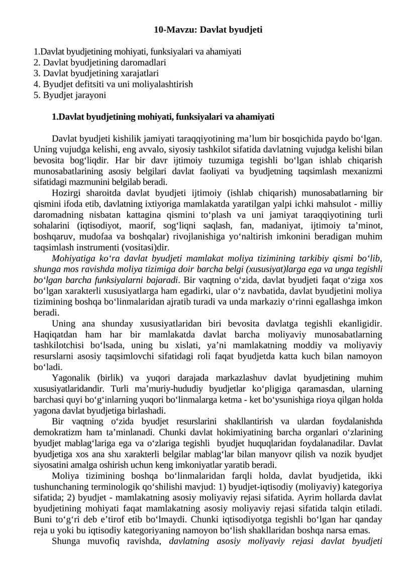 Davlat byudjeti 1