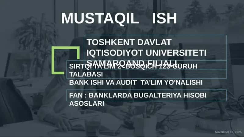 Tijorat banklarida buxgalteriya hisobining maqsadi vazifalar va tamoyillari 1