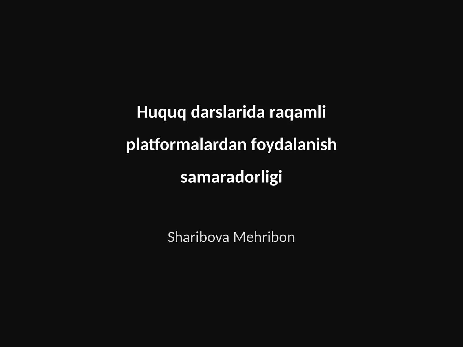Raqamli Platformalardan Foydalanish Samaradorligi 1