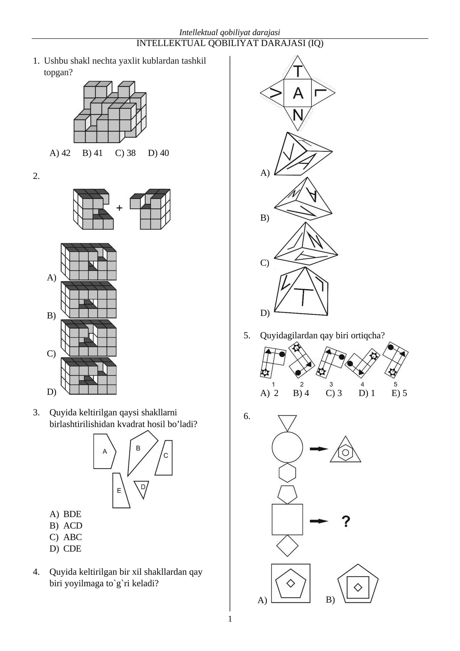 IQ test 1