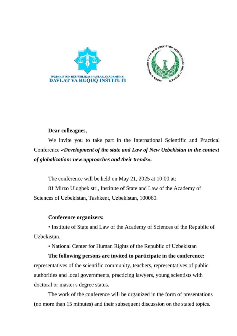 International Scientific and Practical Conference 1