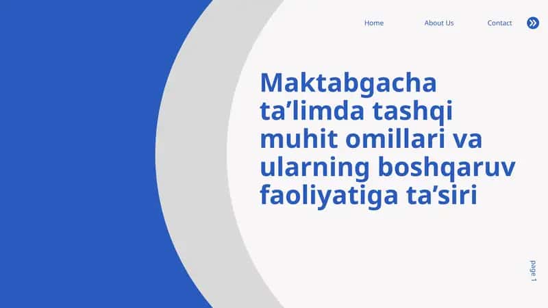 Maktabgacha ta’limda tashqi muhit omillari va ularning boshqaruv faoliyatiga ta’siri 1