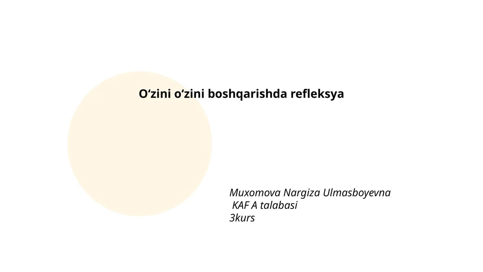 Oʻzini oʻzini boshqarishda refleksya 1
