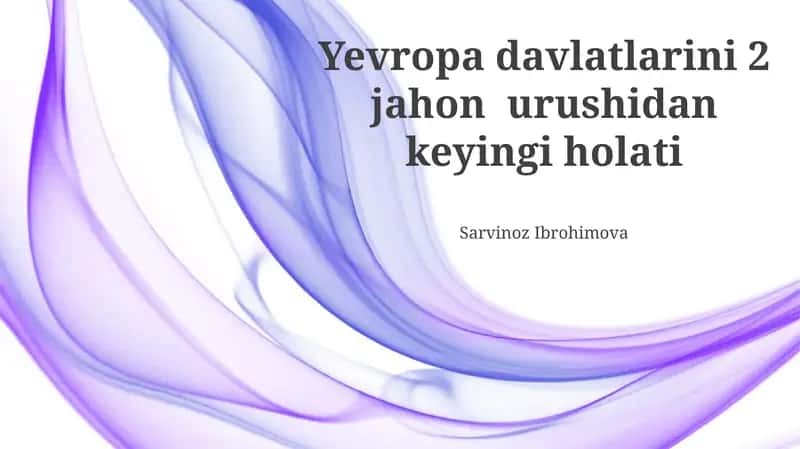Urushdan keyingi vayronagarchilik va tiklanish 1
