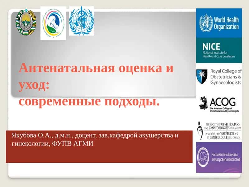 Антенатальная оценка и уход: современные подходы 1