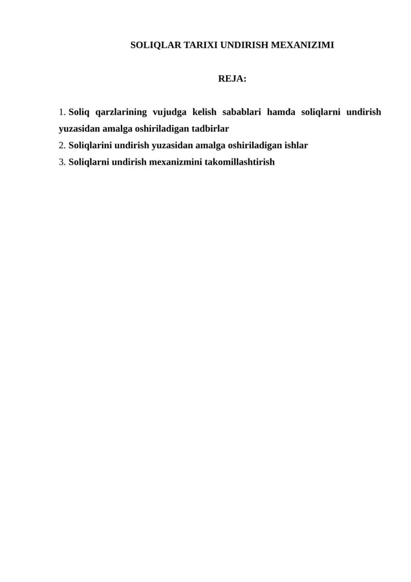SOLIQLAR TARIXI UNDIRISH MEXANIZIMI 1