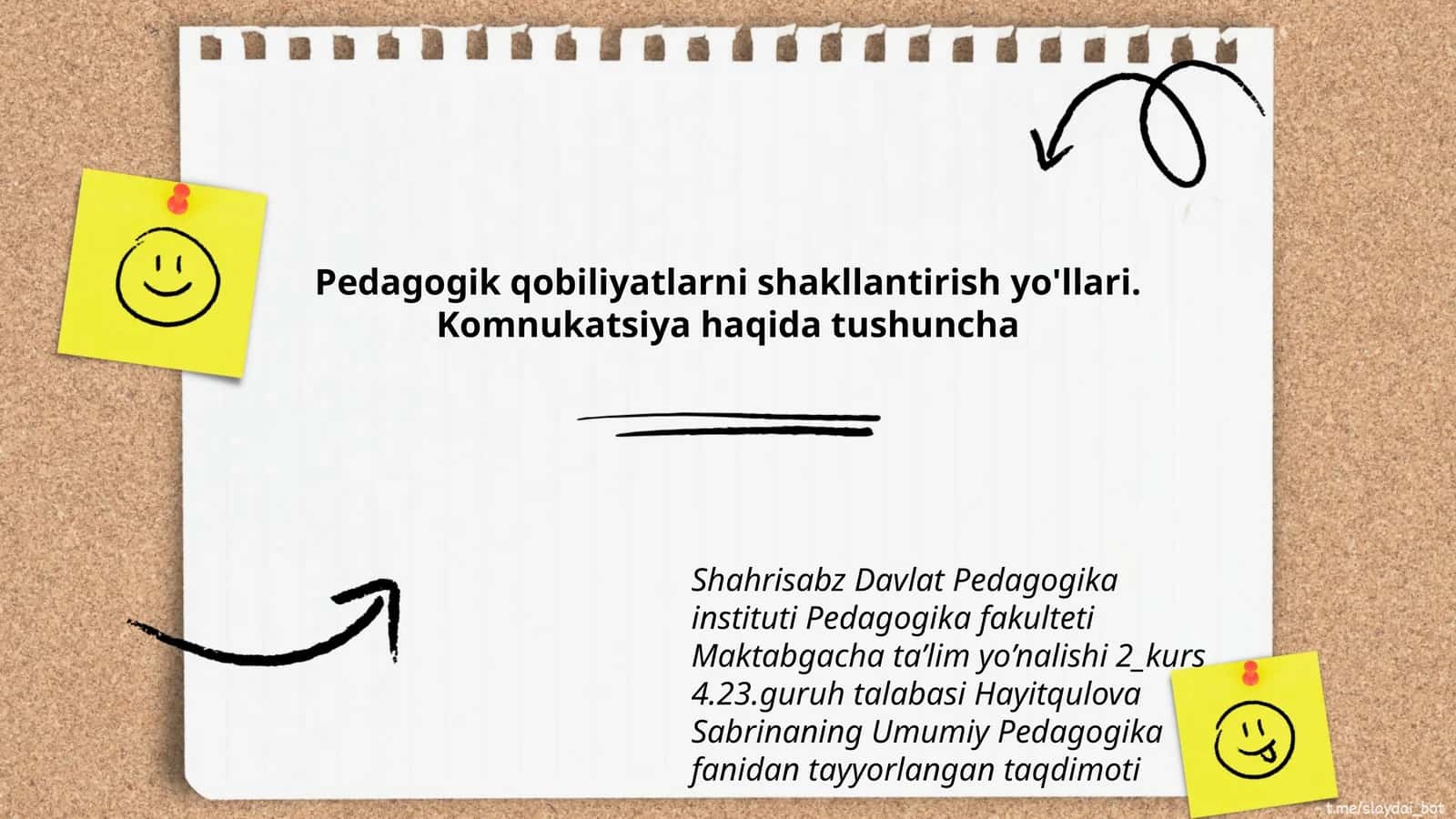 Pedagogik qobiliyatlarni shakllantirish yo'llari. Komnukatsiya haqida tushuncha 1