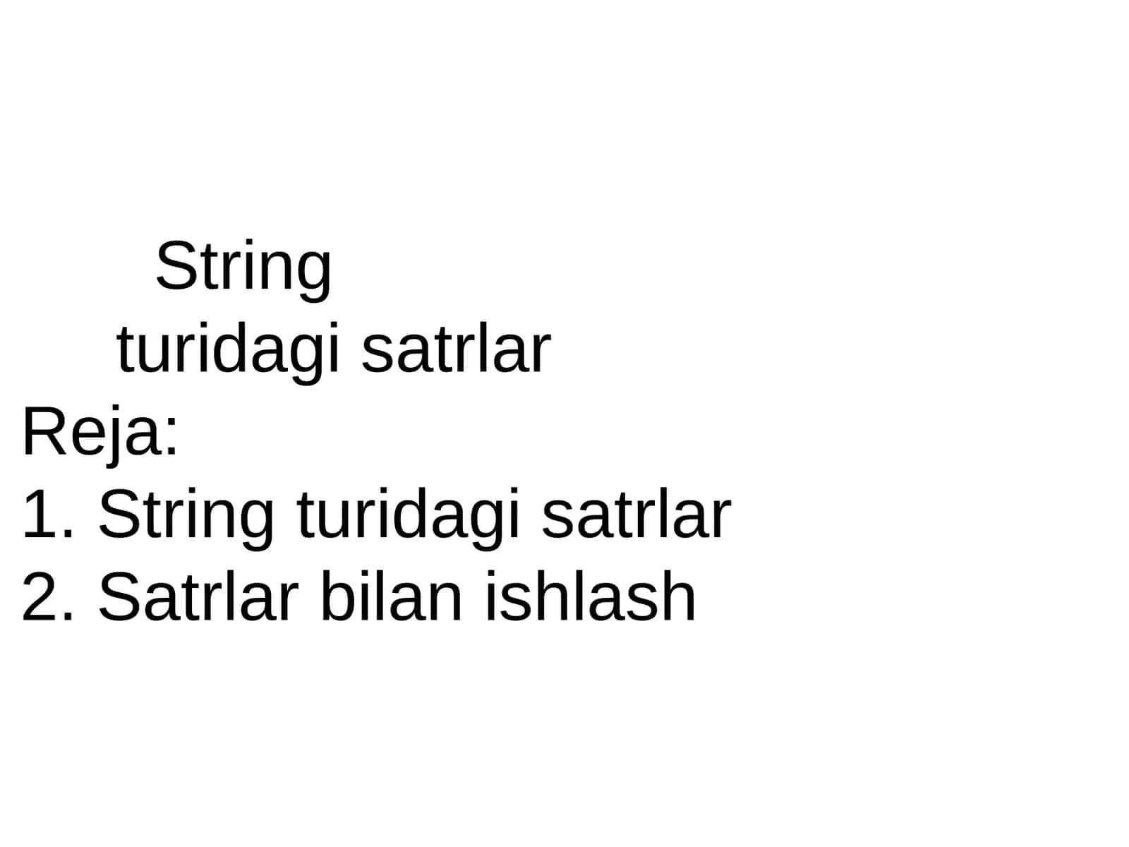 String turidagi satrlar 1