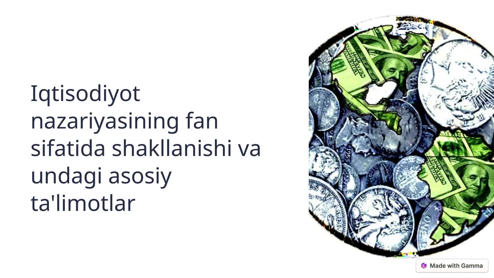 Iqtisodiyot nazariyasining fan sifatida shakllanishi va undagi asosiy ta'limotlar 1
