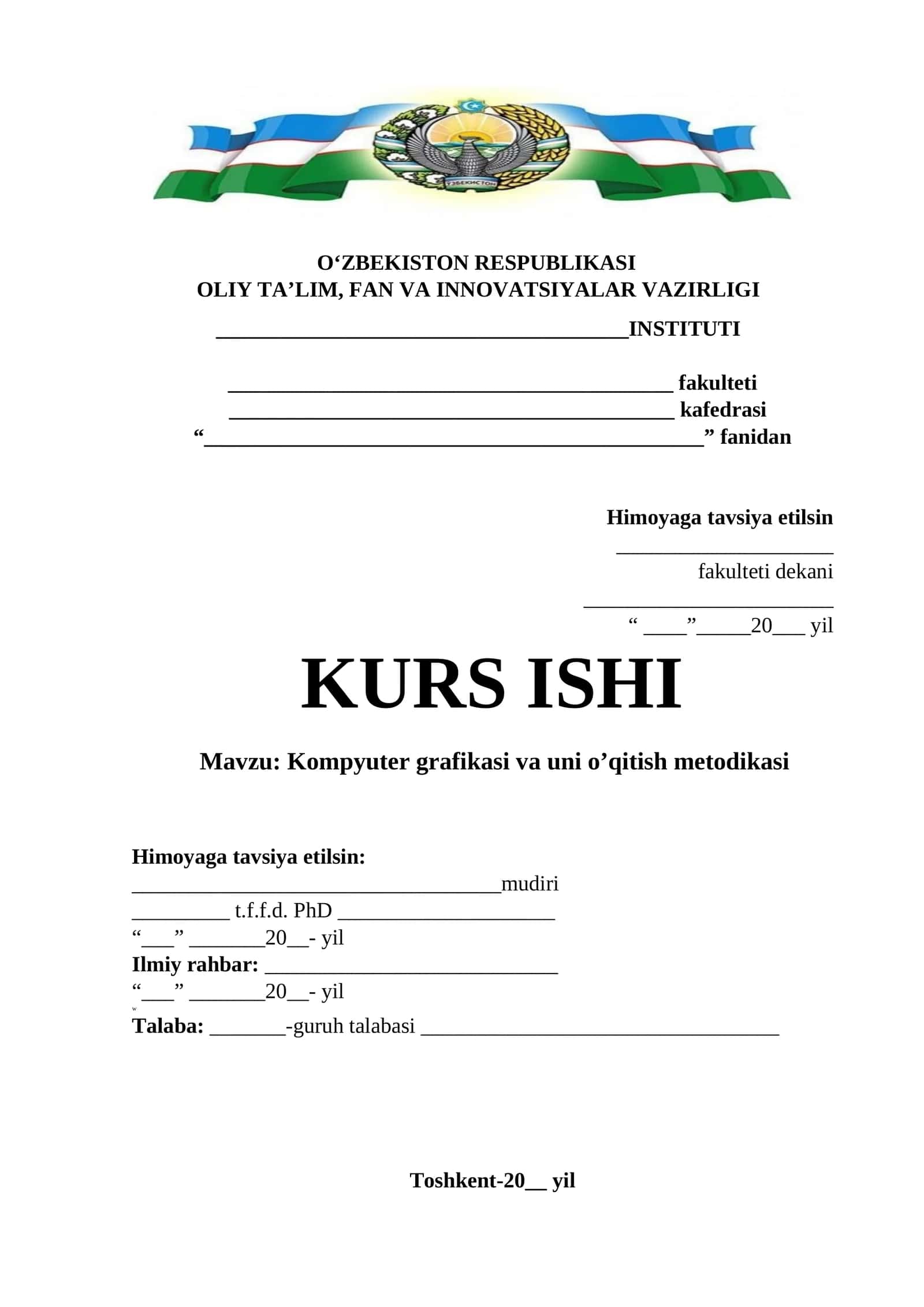 Kompyuter grafikasi va uni o’qitish metodikasi 1