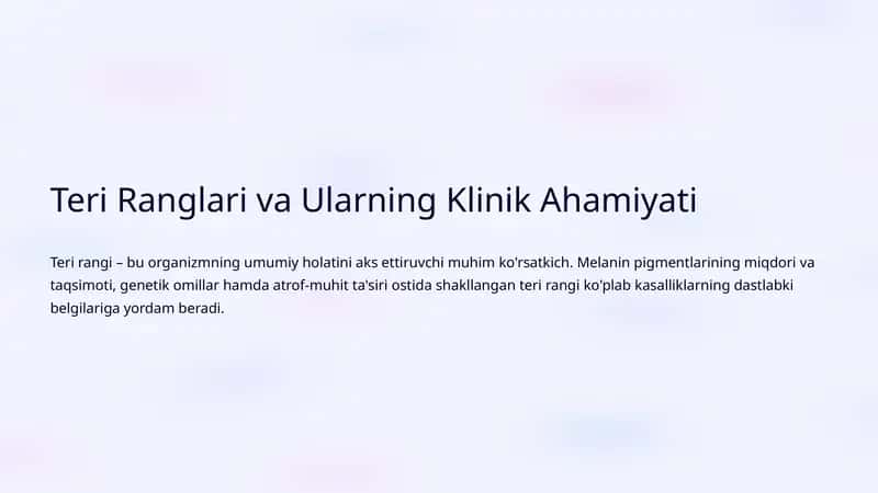 Teri Ranglari va Ularning Klinik Ahamiyati 1