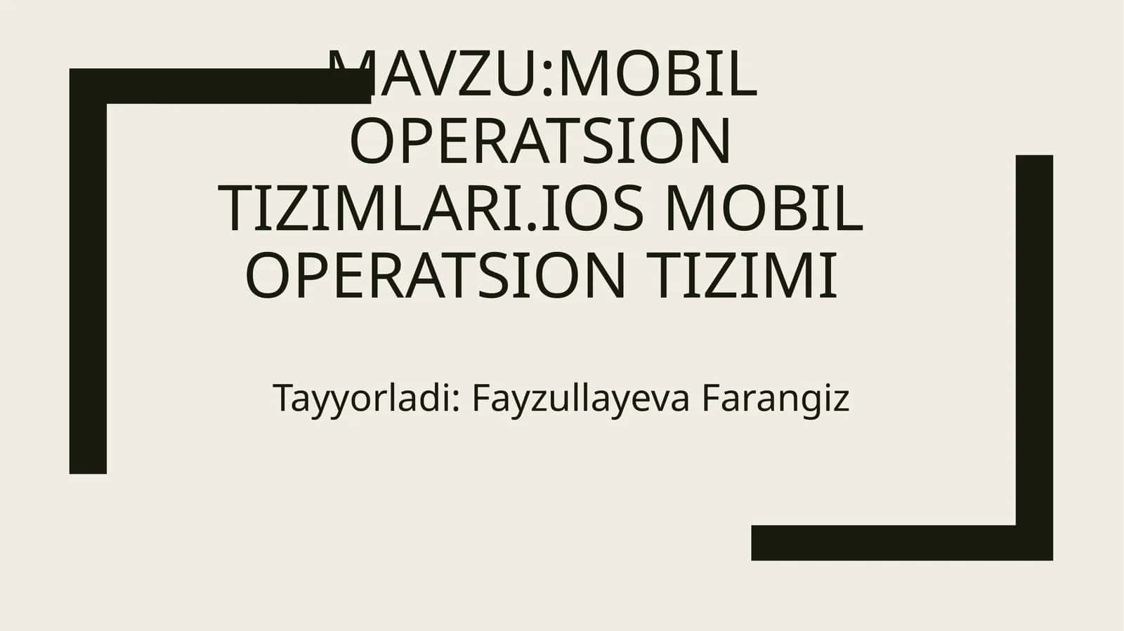 iOS mobil operatsion tizimi 1