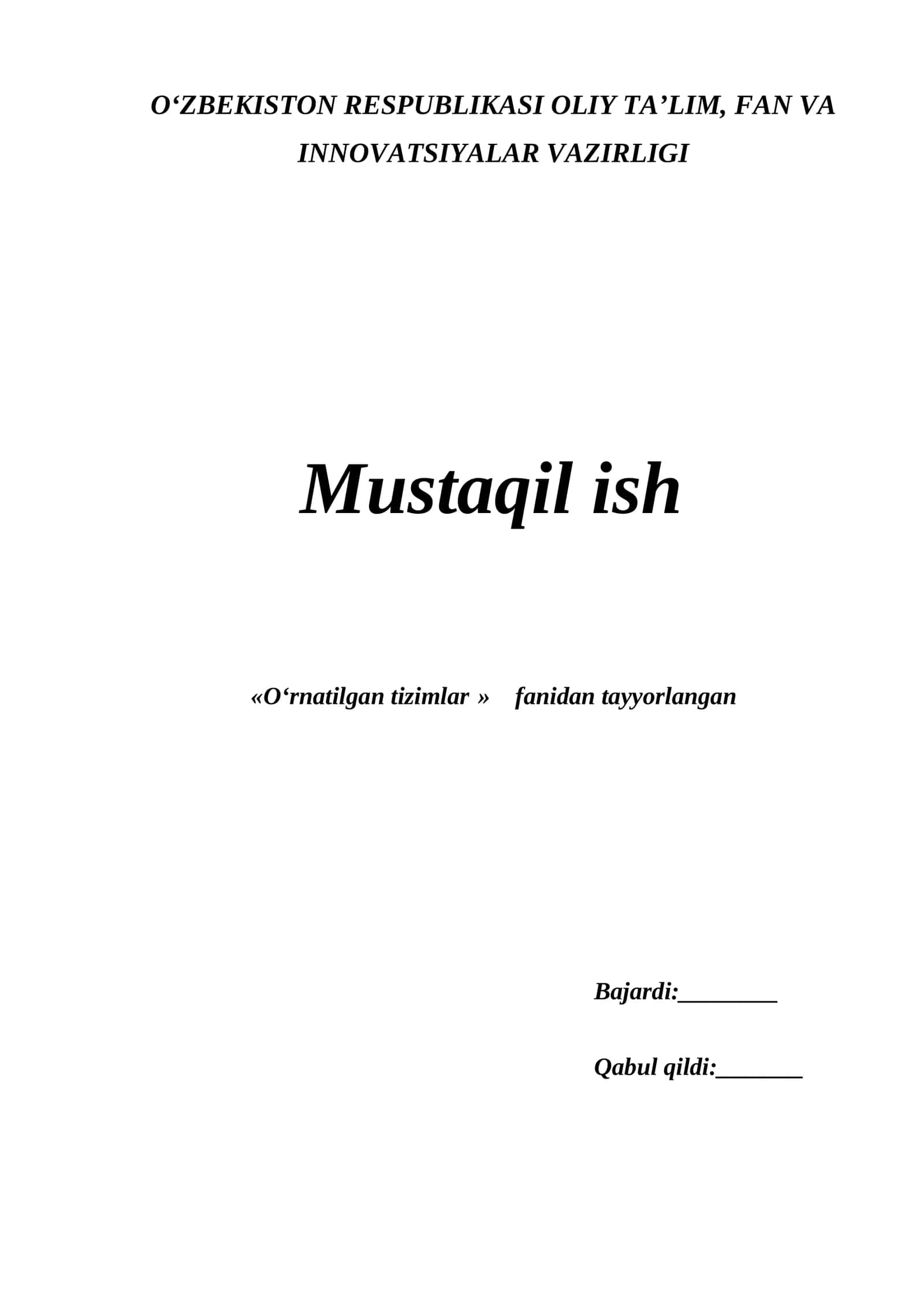 O‘rnatilgan tizimlarda qo‘llaniladigan zamonaviy protsessorlari va ularning xususiyatlari 1