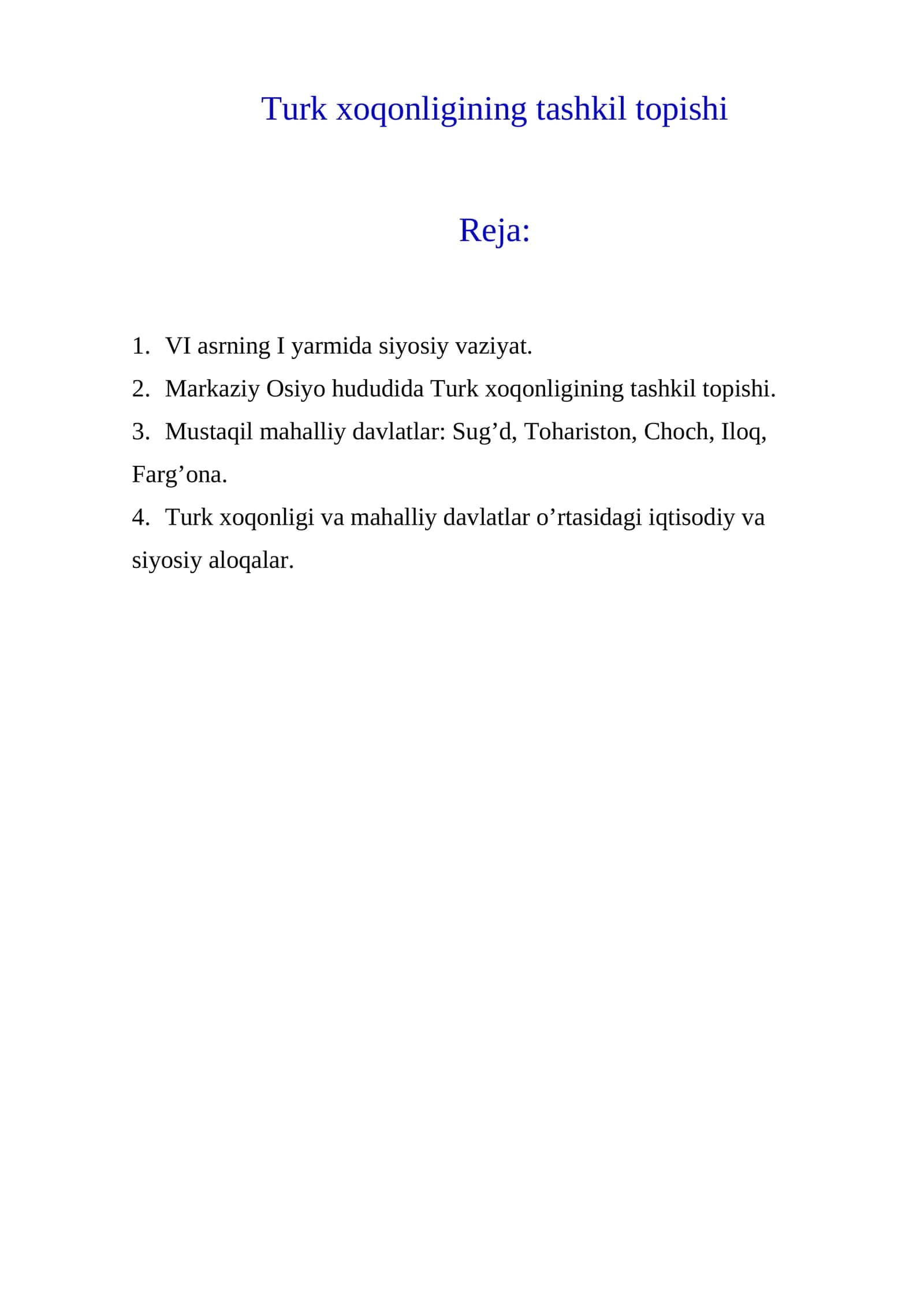 Turk xoqonligining tashkil topishi 1