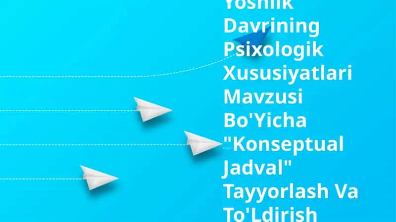 Yoshlik Davrining Psixologik Xususiyatlari Mavzusi Bo'Yicha "Konseptual Jadval" Tayyorlash Va To'Ldirish 1