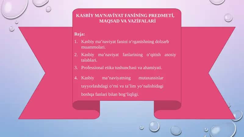 KASBİYMA’NAVİYATFANİNİNGPREDMETİ,MAQSADVAVAZİFALARİ 1